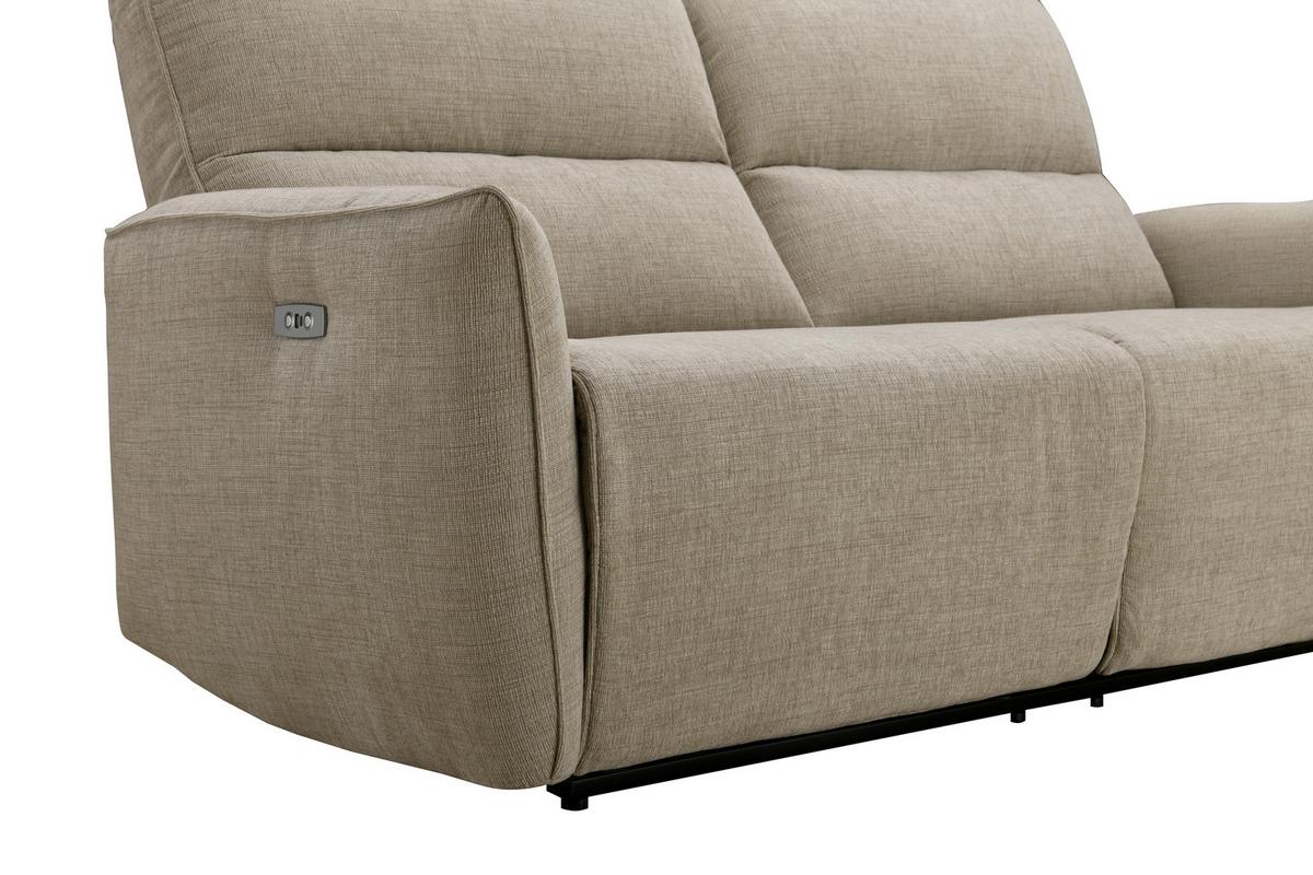 Dvosed Steffi, Bež, Električno Nastavljiv - črna/bež, Konvencionalno, kovina/tekstil (196/98/93cm) - Modern Living