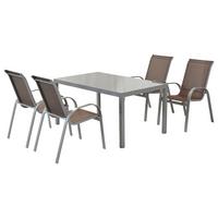 GARTENSET AMALFI - Taupe/Silberfarben, MODERN, Textil/Metall - Gardenson