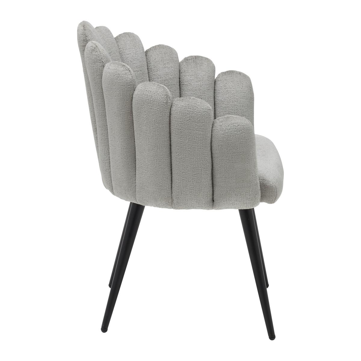 Stuhl Sibyl Taupe - Taupe/Schwarz, ROMANTIK / LANDHAUS, Textil/Metall (63/84/58cm) - Premium Living