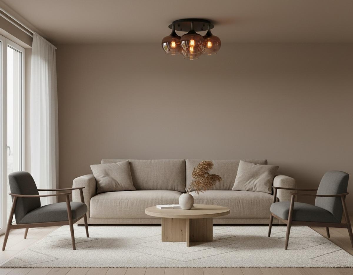 LAMPA SUFITOWA LUISE - czarny/kolor miedziany, Design, metal/szkło (45/25,5cm) - Collet's Monde