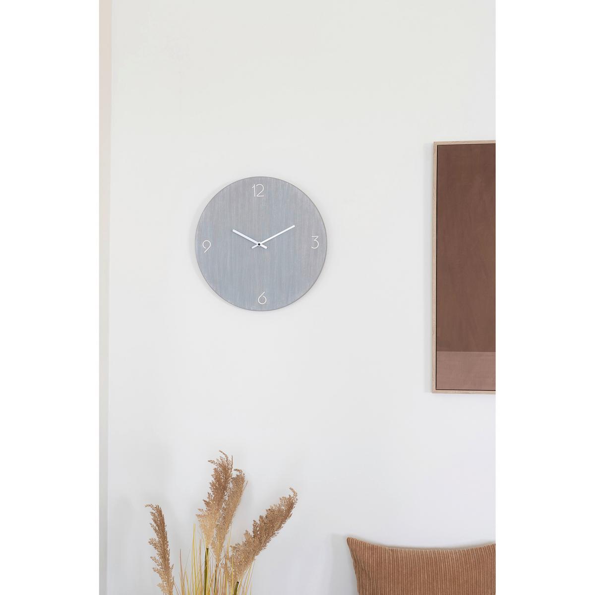Wanduhr Ravenna Wall Clock Hellgrau - Hellgrau, Design, Holzwerkstoff (40/40/4cm)