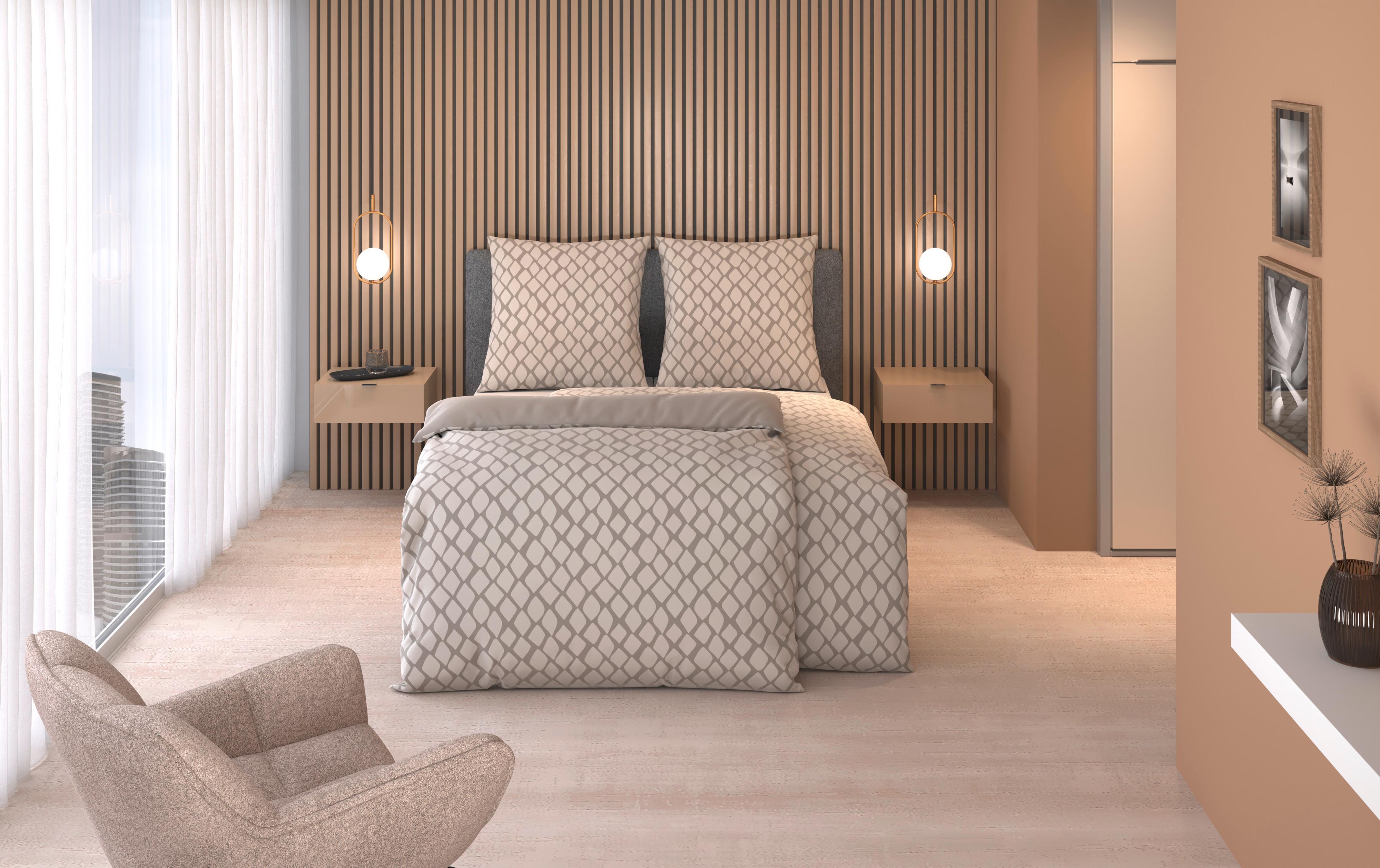 POŚCIEL DWUSTRONNA SNAKO - DK - kolor srebrny, Design, tkanina (200/200cm) - Dieter Knoll