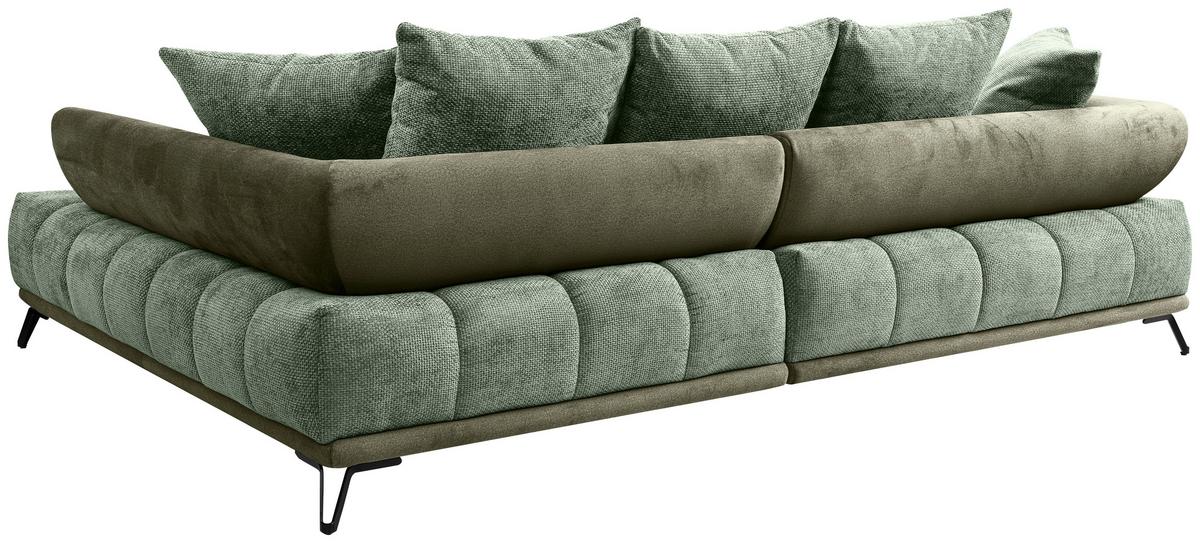 Ugaona Garnitura Largo N - zelena/crna, Moderno, tekstil/metal (262/184cm) - Modern Living