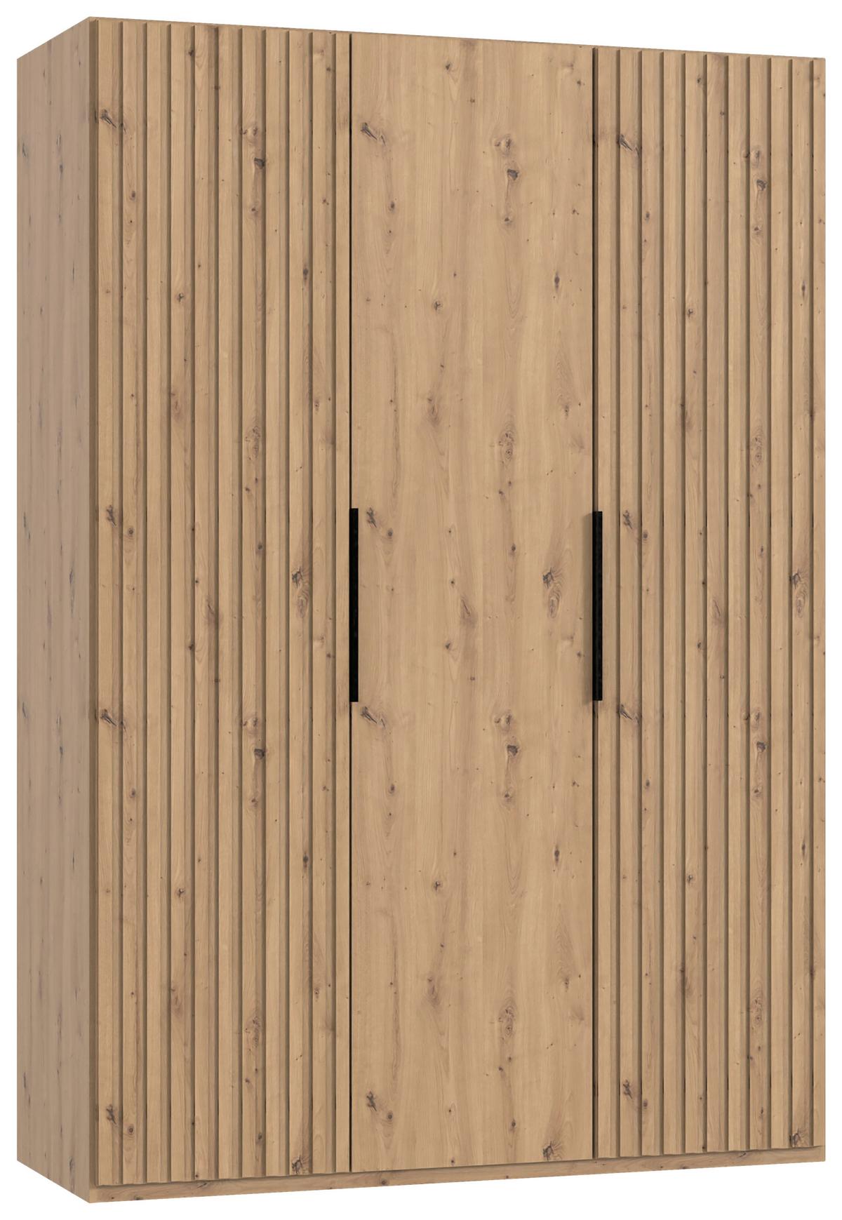 Ormar S Klasičnim Vratima Andorra - hrast Artisan/crna, Moderno, drvni materijal/metal (150/216/58cm) - Modern Living