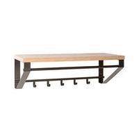 WIESZAK ŚCIENNY PARMA 13 - kolor dębowy/czarny, Konventionell, materiał drewnopochodny/metal (70/23/30cm)