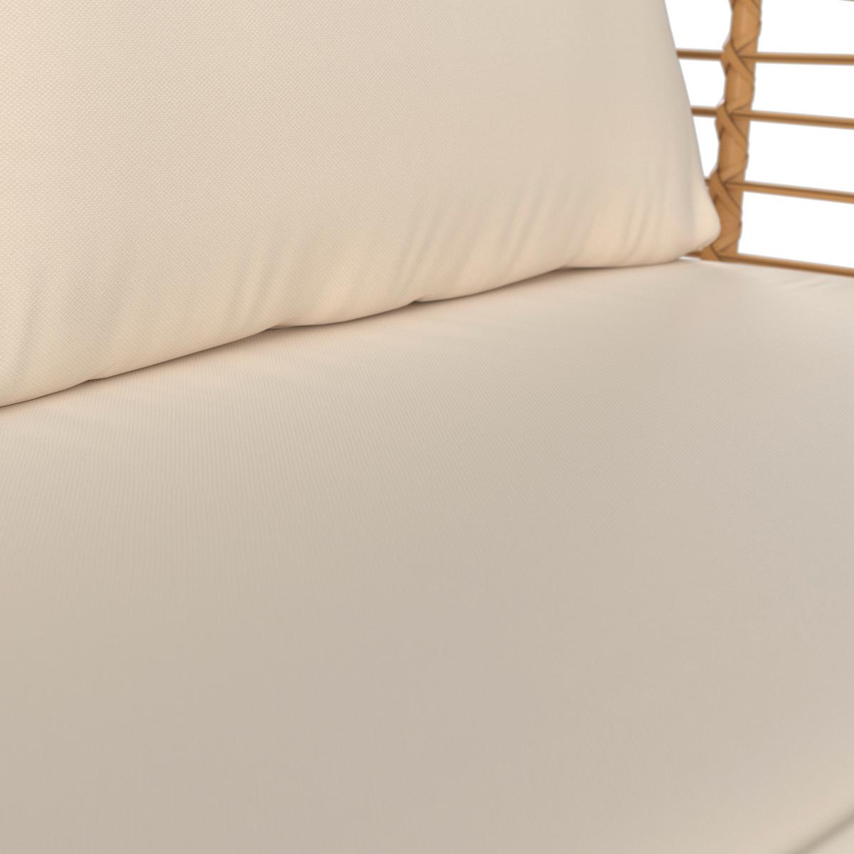 KOMPLET MEBLI TARASOWYCH NIZZA - beżowy/kolor naturalny, Modern, tworzywo sztuczne/metal (187/67/65cm) - Ambia Garden