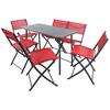 Vrtna Garnitura Sumila, Rdeča, Črna, 7-Delno - rdeča/črna, Moderno, kovina/umetna masa - Ambia Garden