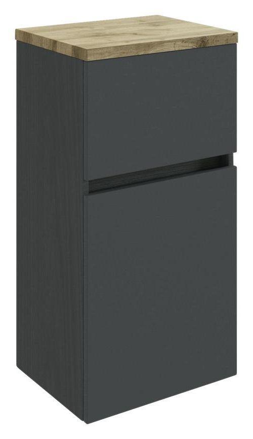 Unterschrank in Grau 'Pienza' - Eichefarben/Silberfarben, Basics, Holzwerkstoff/Kunststoff (40/79/35cm) - Held