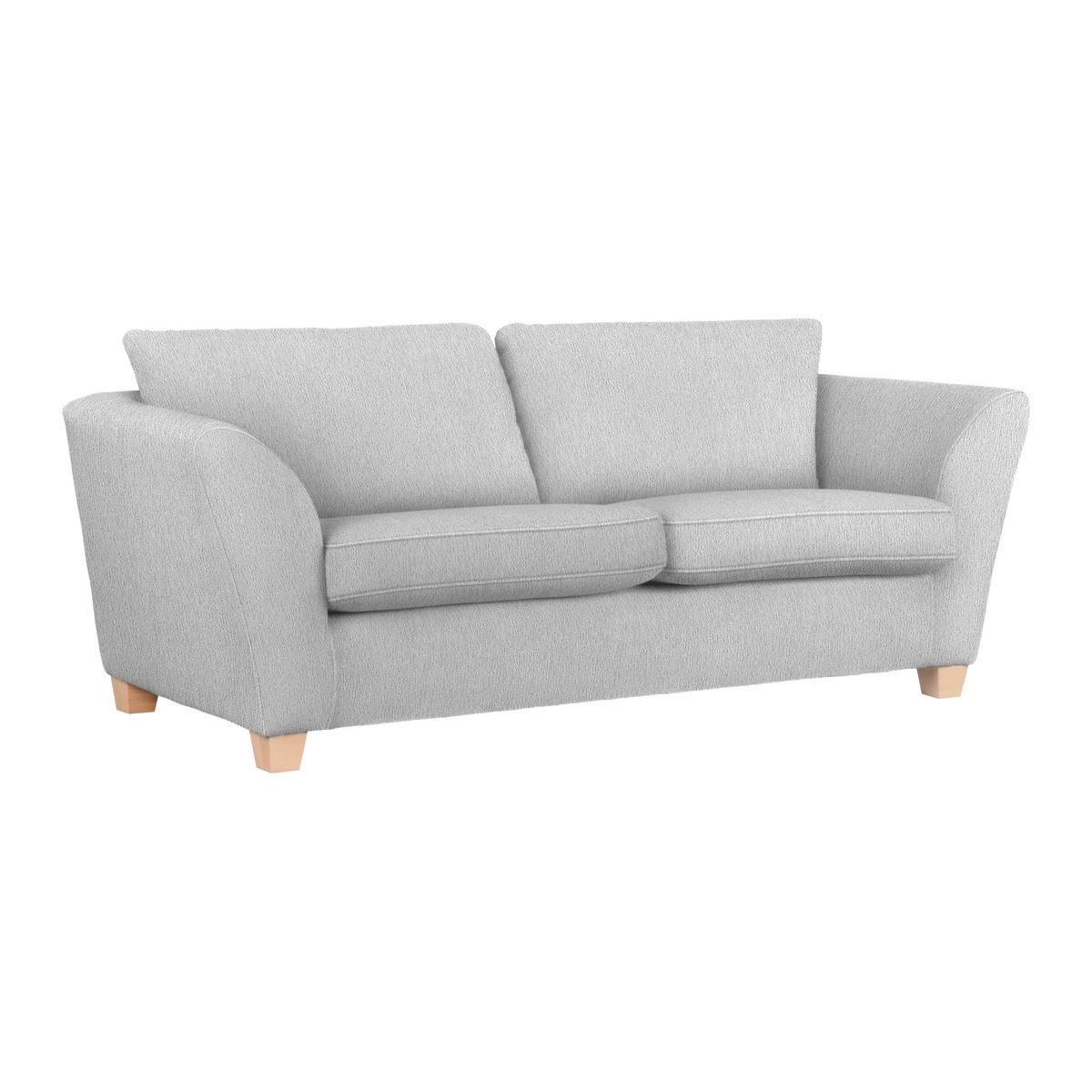 3-Sitzer-Sofa Devado Silberfarben - Silberfarben/Naturfarben, Holz/Textil (216/70-85/95cm) - Mömax