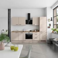 Küchenleerblock Easytouch High o. Geräte Sandfarben - Sandfarben/Eichefarben, MODERN, Holzwerkstoff/Metall (300cm) - Nobilia
