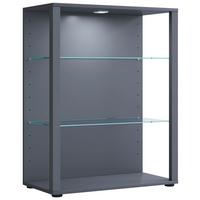 Vitrine Glasol XL Anthrazit - Anthrazit/Schwarz, MODERN, Glas/Holzwerkstoff (70/90/35cm) - MID.YOU