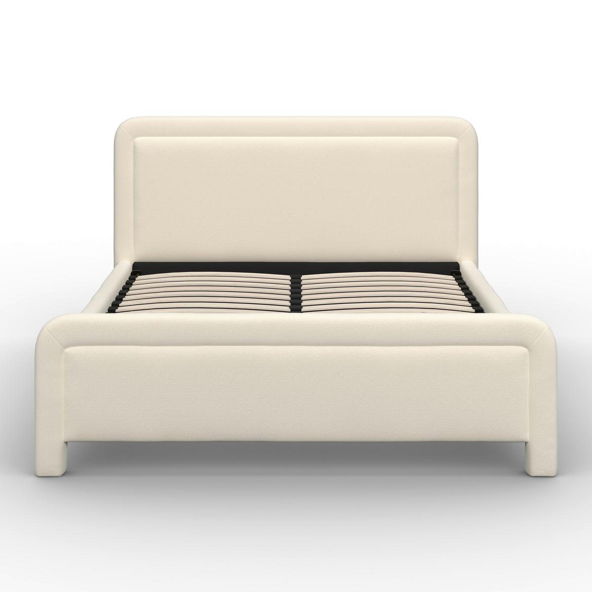 Polsterbett Xirelia Elfenbein ca. 160x200 cm - Elfenbein/Eichefarben, MODERN, Holz/Textil (160/200cm) - Bessagi Home