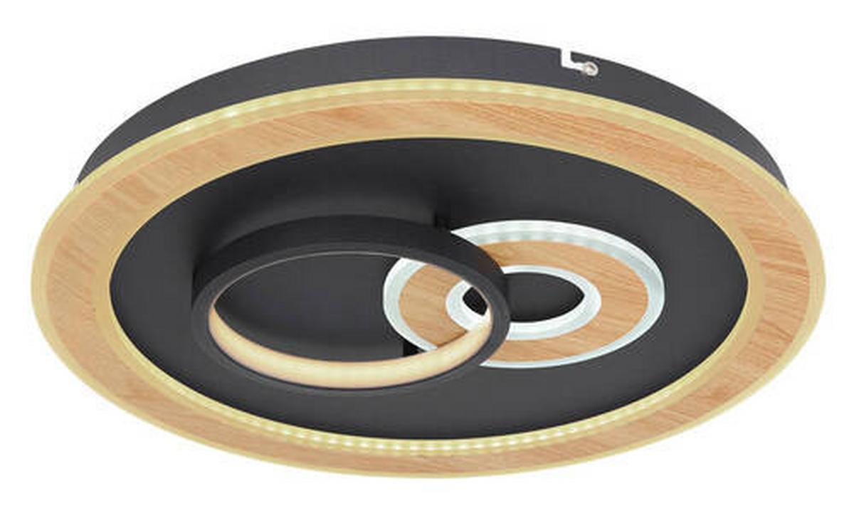 Led Svjetiljka Stropna 48551-50sh/ Smart - crna/opalna, Design, metal/plastika (50/7cm) - Globo
