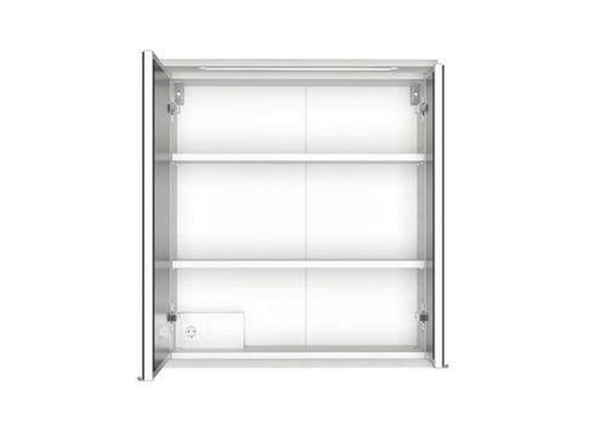 SZAFKA Z LUSTREM LYND - biały/kolor chromowy, Konventionell, materiał drewnopochodny/szkło (60/67/20cm) - Xora