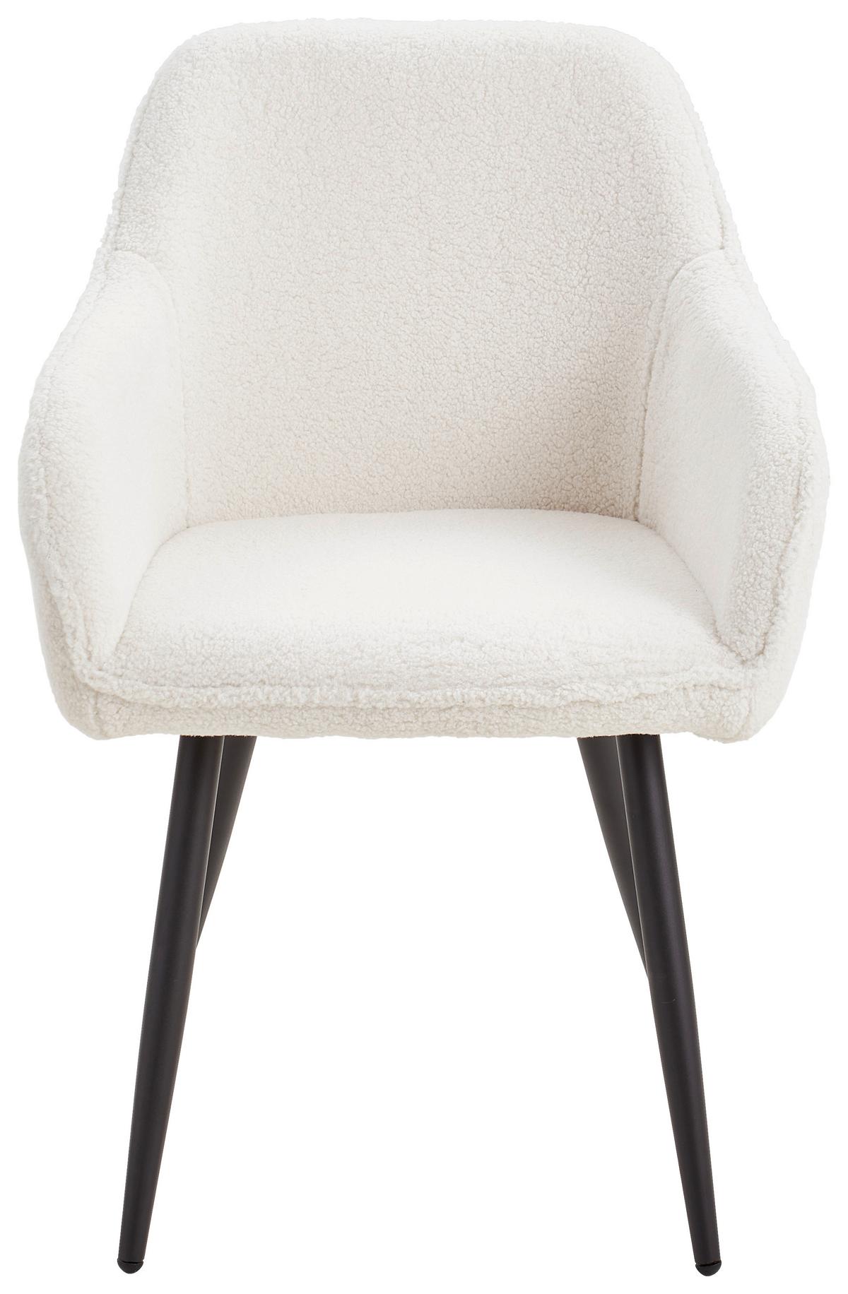 KRZESŁO Z PODŁOKIETNIKAMI TOM - biały/czarny, Modern, metal/drewno (56/82/60cm) - Livetastic