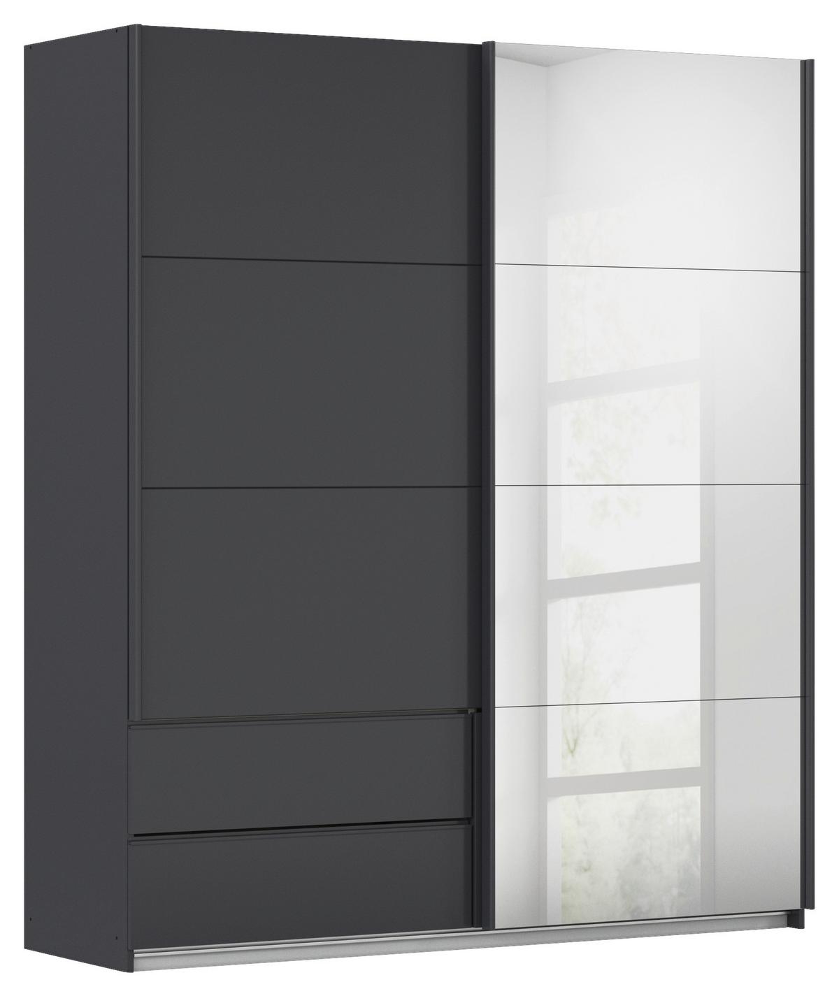 Schwebetürenschrank Elara Grau - Grau, Konventionell, Holzwerkstoff/Metall (181/210/62cm) - Premium Living