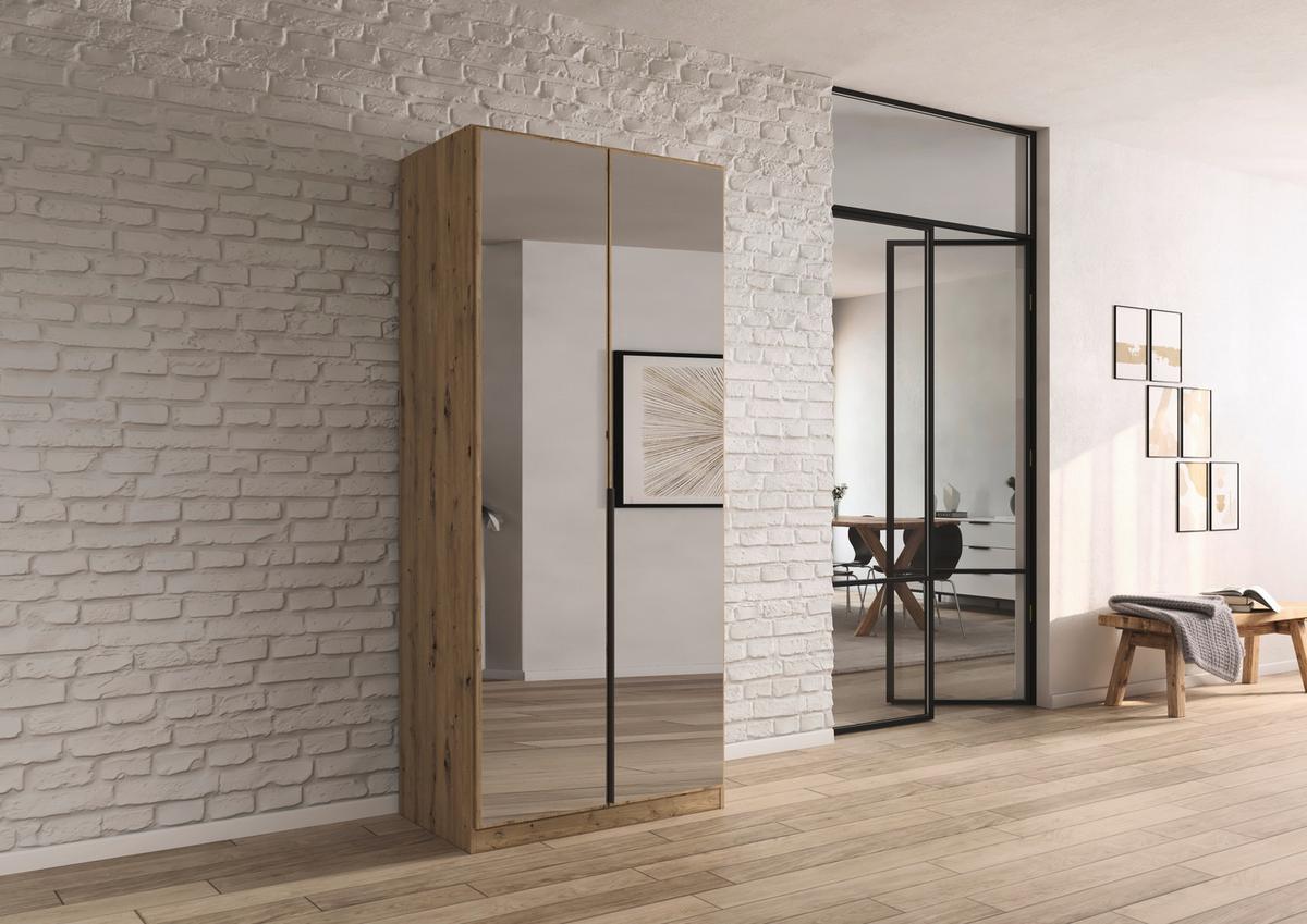 Ormar S Klasičnim Vratima Alabama - siva/tamno siva, Moderno, drvni materijal/metal (91/229/54cm) - Modern Living