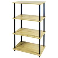 Regal Timilli 4, Barva Hrasta - črna/naravne barve, Moderno, kovina/leseni material (60/111,5/30cm)