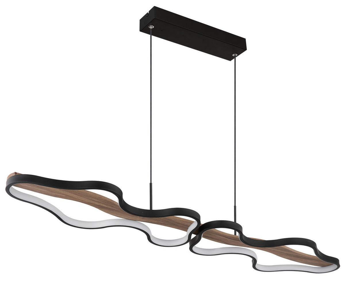 Viseča Led-svetilka Bezzy, S Sijalko - črna/temno rjava, Design, kovina/umetna masa (112/25,5/150cm) - Globo