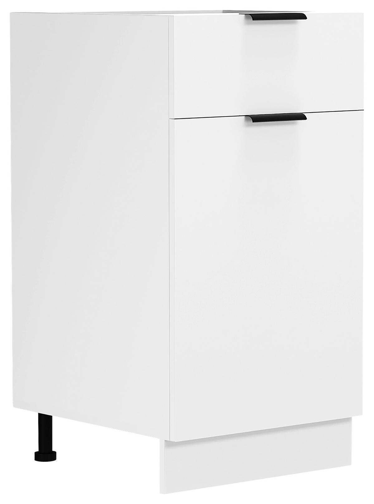 KÜCHENUNTERSCHRANK FASOLA - Weiss/Schwarz, Trend, Holzwerkstoff/Kunststoff (40/82/46cm) - MID.YOU