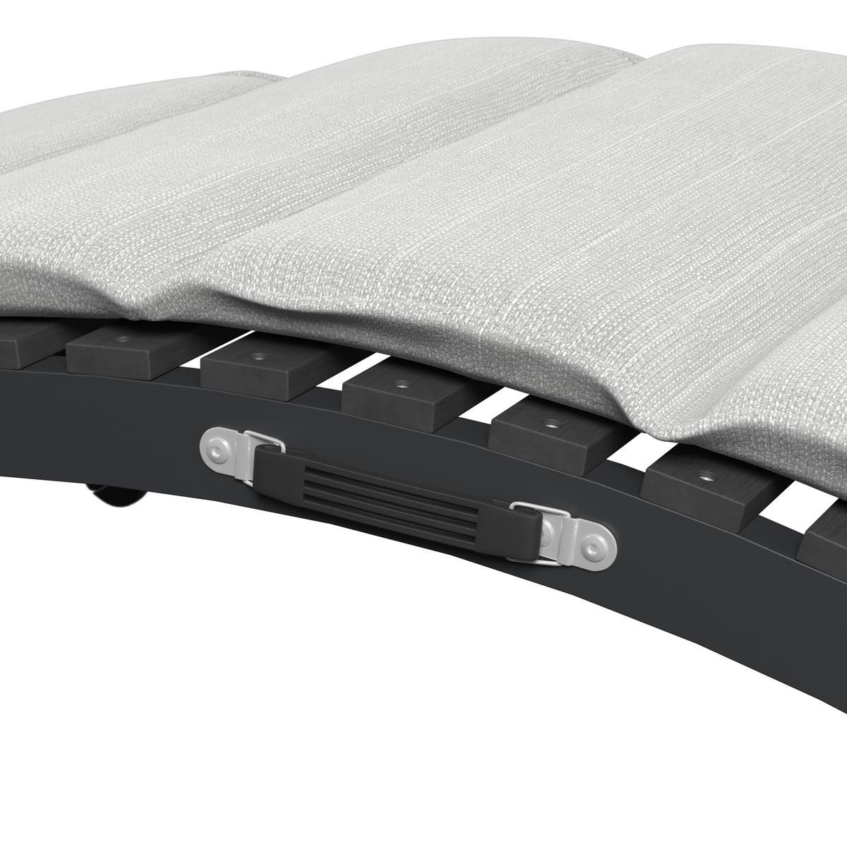 Gartenliege Belinda Grau Aluminium/Outdoorstoff - Dunkelgrau/Grau, MODERN, Kunststoff/Textil (180/54/70cm) - Bessagi Garden