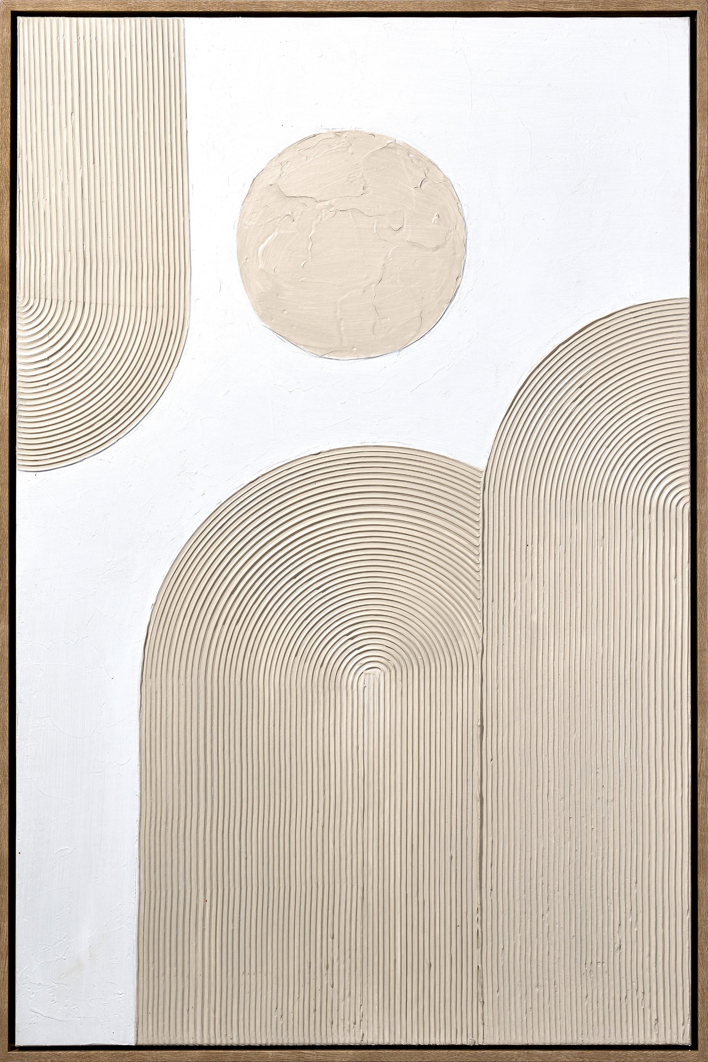 Slika 60x90cm Denise Small - bela/prirodna boja, tekstil/drvo (60/90cm) - Premium Living