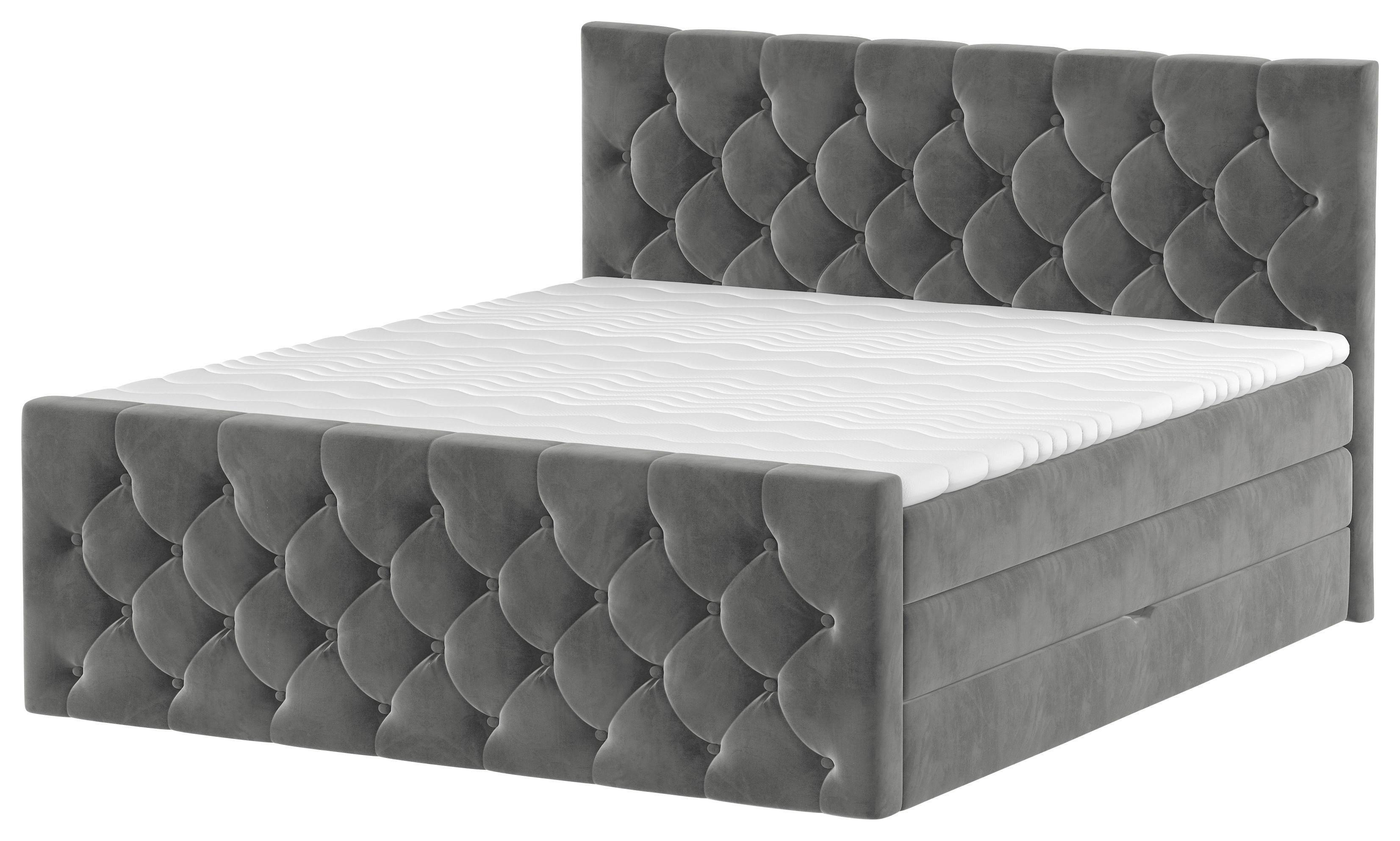 PAT BOXSPRING ELIO - bej/grafit, Romantik / Landhaus, textil (140/200cm) - James Wood