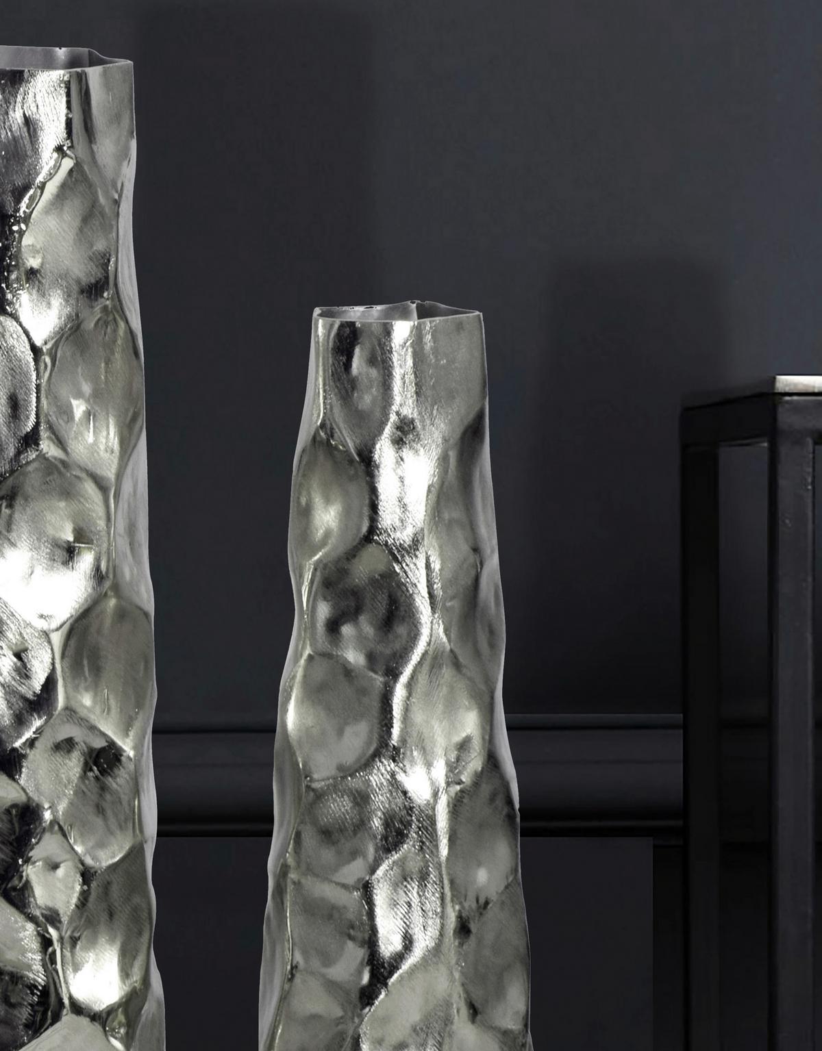 DEKOVASE DEKOVASE 2ER SET SILBER - Silberfarben, Design, Metall (15/48,5/15cm) - Livetastic