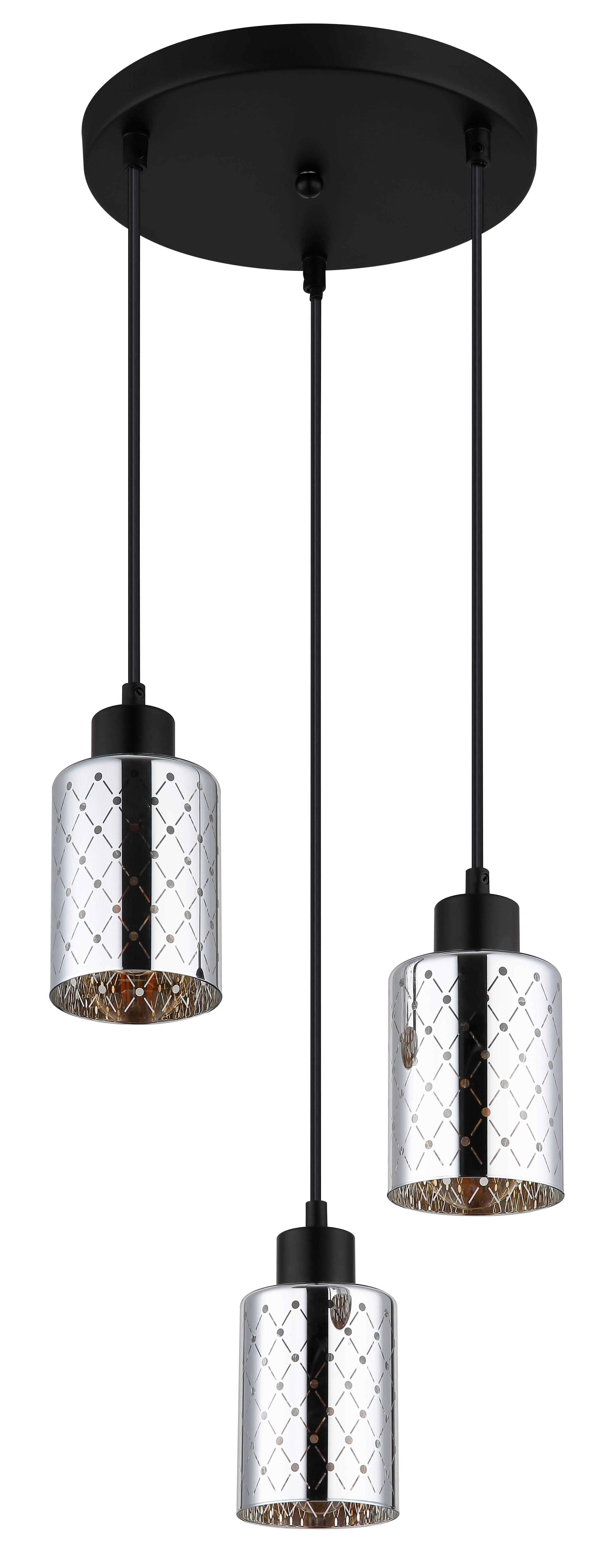 HÄNGELEUCHTE 54316-3HR  ALONSO - Klar/Chromfarben, Basics, Glas/Kunststoff (29/120cm) - Globo