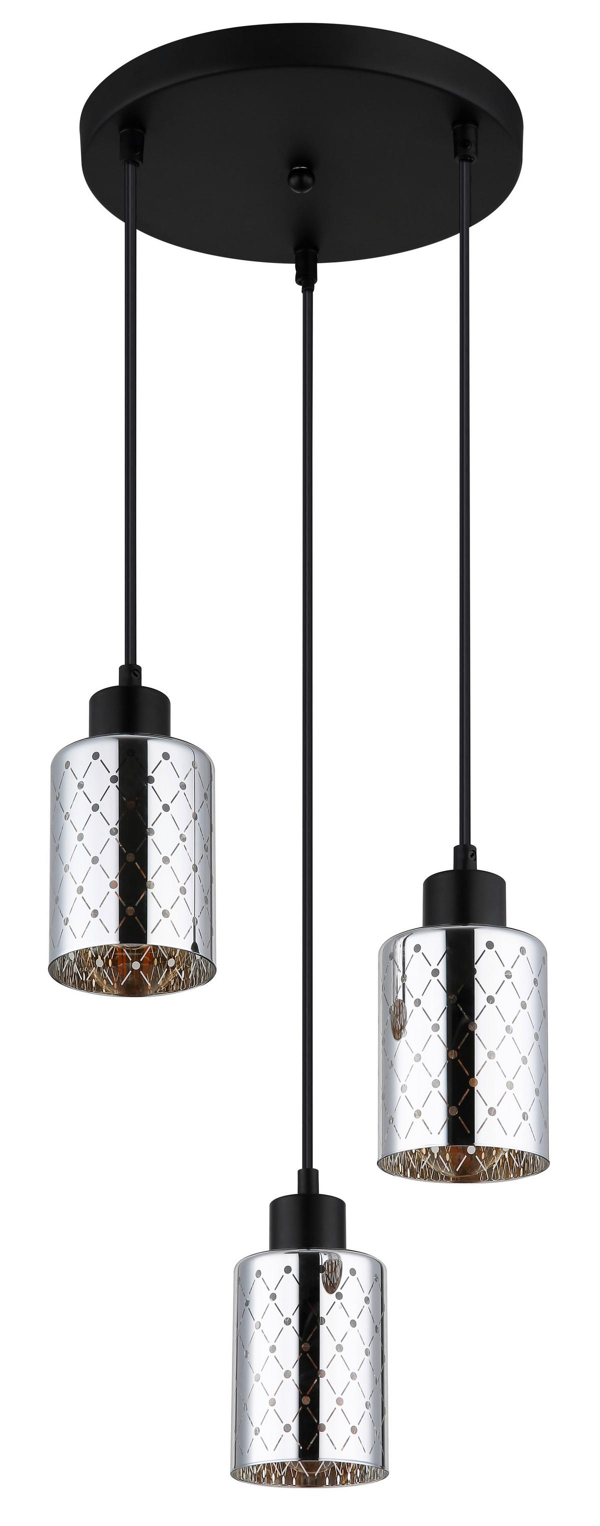 HÄNGELEUCHTE 54316-3HR  ALONSO - Klar/Chromfarben, Basics, Glas/Kunststoff (29/120cm) - Globo