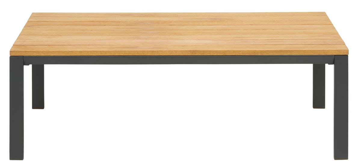 STÓŁ TARASOWY TORBOLE-02 - antracytowy/kolor naturalny, Design, metal/drewno (120/65/40cm) - Ambia Garden
