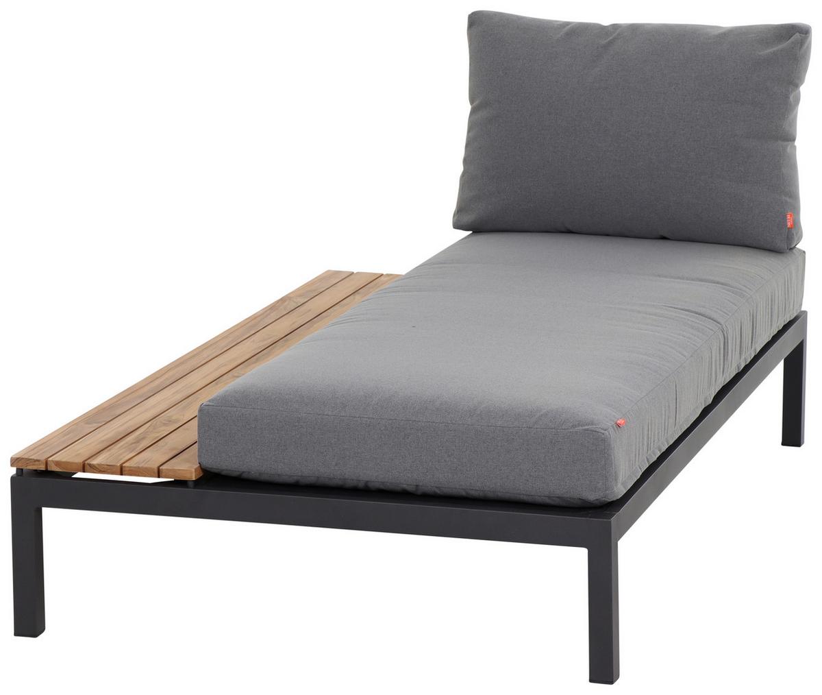 Modul-Loungegarnitur 2-tlg. Grau Teakholz - Anthrazit/Grau, KONVENTIONELL, Holz/Textil - Siena Garden