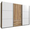 DULAP USI CULISANTE MAGIC - alb/culoare lemn stejar, Modern, material pe bază de lemn (300/216/65cm) - Premium Living