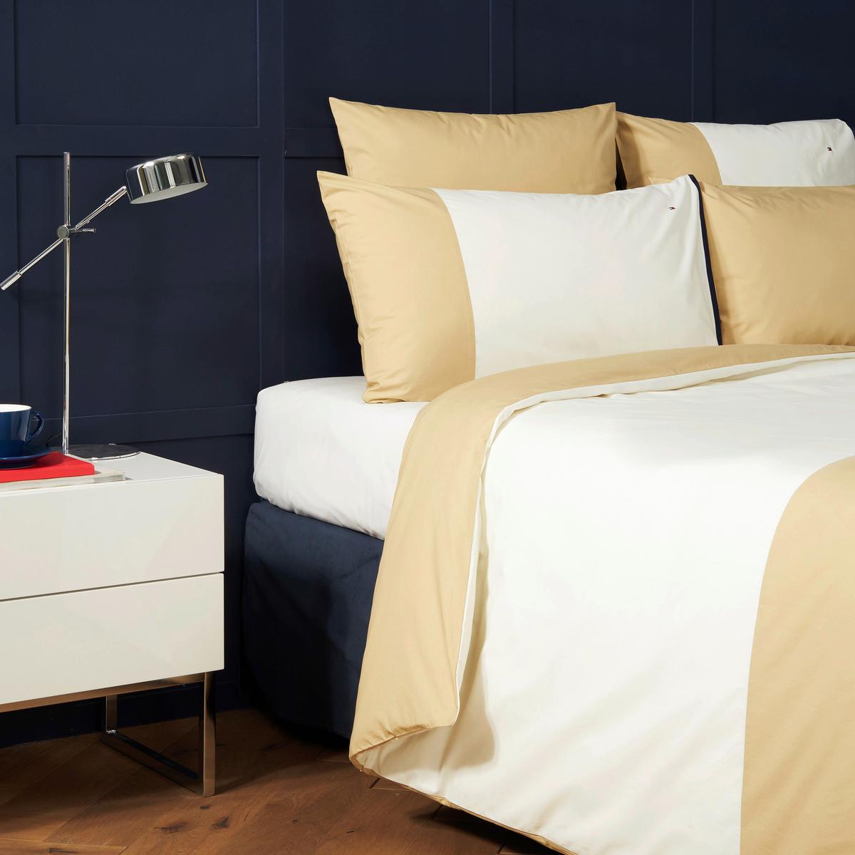 POŚCIEL COLOR BLOCK TOMMY HILFIGER - kolor naturalny, Basics, tkanina (200/200cm) - Tommy Hilfiger