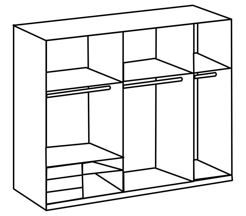 Schwebetürenschrank Level 36D ca. 250 cm Graphitfarben/Weiß - Chromfarben/Weiß Hochglanz, MODERN, Holzwerkstoff/Metall (250/216/65cm) - MID.YOU