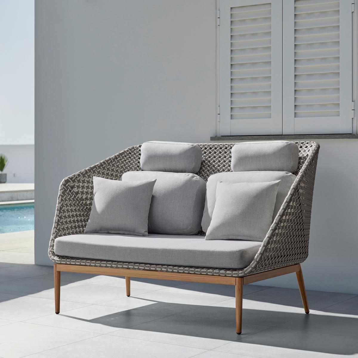 Vrtna Klop Positano, Siva, Naravna, Aluminij - siva, Moderno, kovina/umetna masa (149/91/99cm) - Bessagi Garden