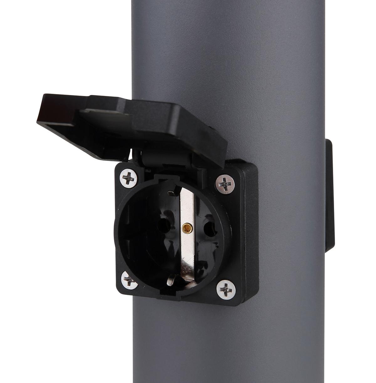 Außenleuchte Boston in Grau/Anthrazit max. 15 Watt - Anthrazit/Grau, Design, Kunststoff/Metall (12,7/60cm) - Globo