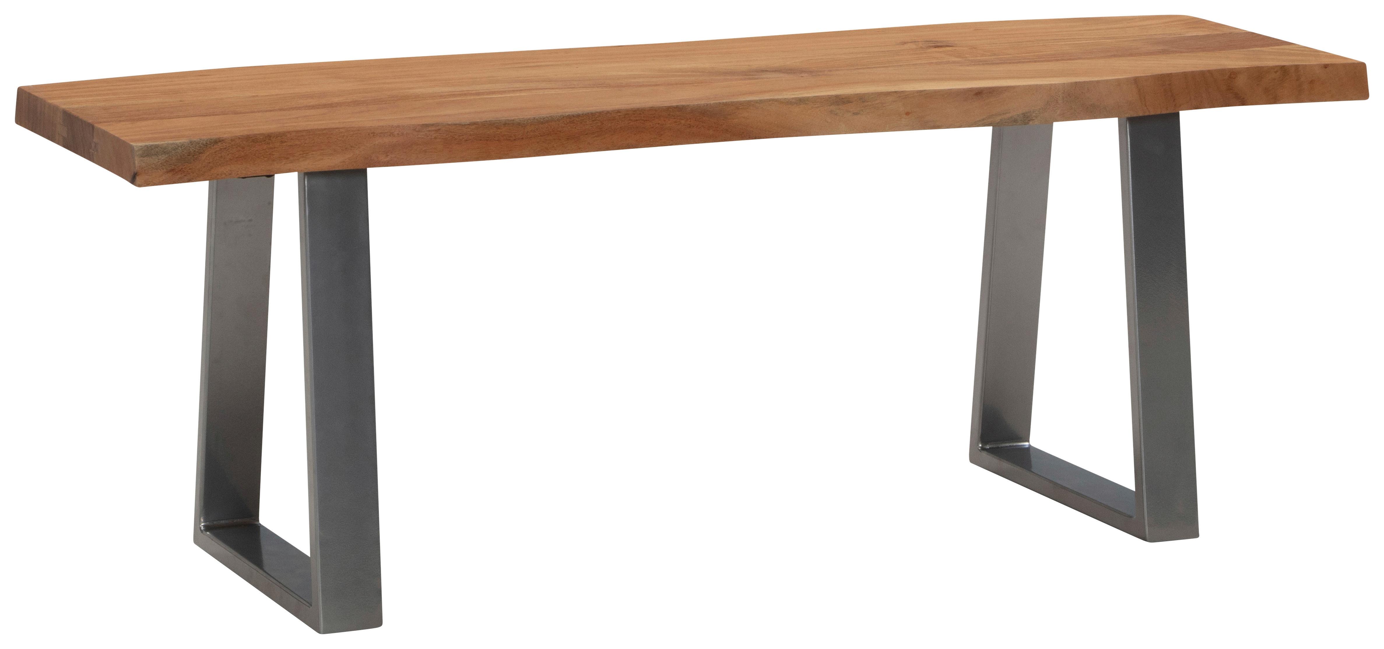 Garderobna Klop Garderobenbank - svetlo rjava/barve kroma, Design, kovina/les (120/40/45,5cm) - MID.YOU