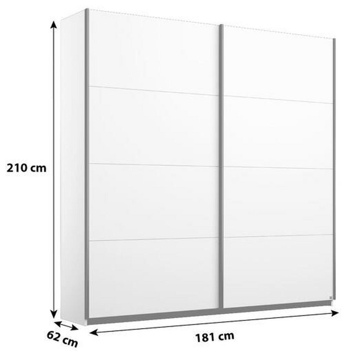Ormar S Kliznim Vratima Belluno - bijela/boje aluminija, Moderno, drvni materijal/metal (181/210/62cm) - Modern Living