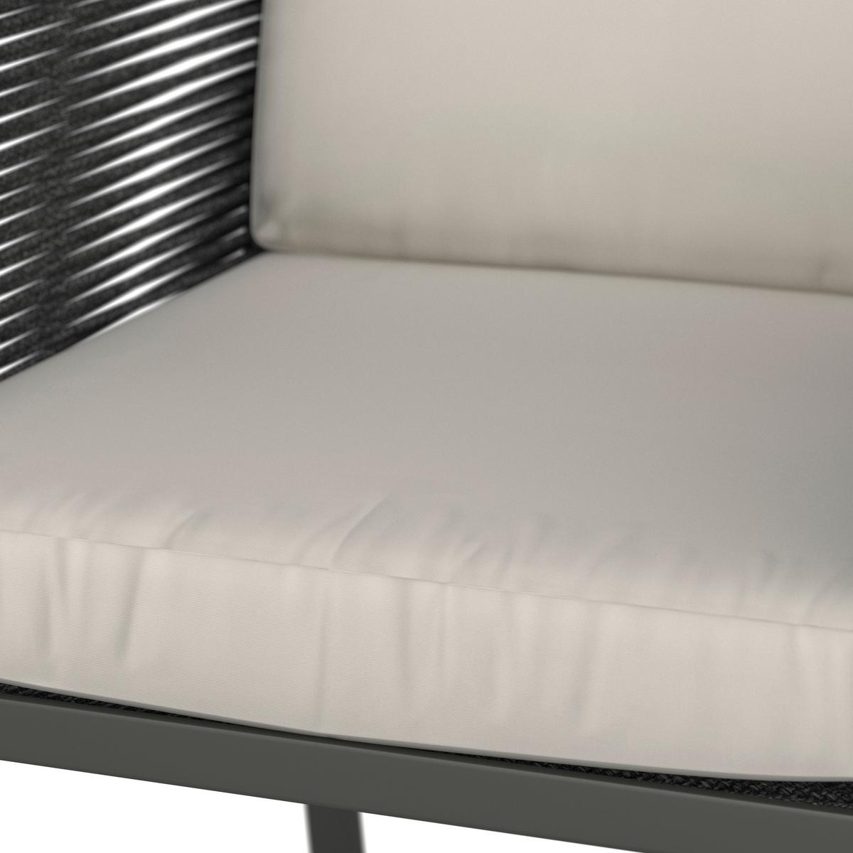 Gartengarnitur "Caroline", hell/dunkelgrau, Holz/Metall - Dunkelgrau, Modern, Holz/Metall (220/75/85cm) - Bessagi Garden