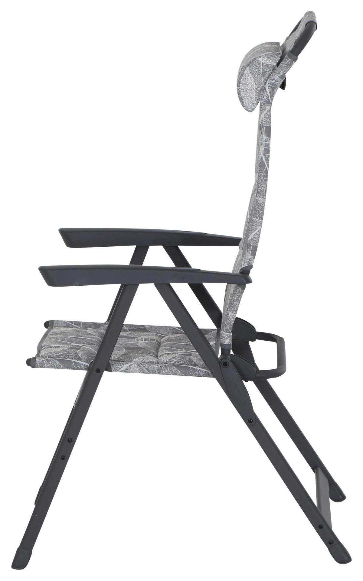 Campingsessel klappbar mit Armlehnen + Kopfpolster - Anthrazit/Grau, KONVENTIONELL, Textil/Metall (61/121/68cm) - Siena Garden