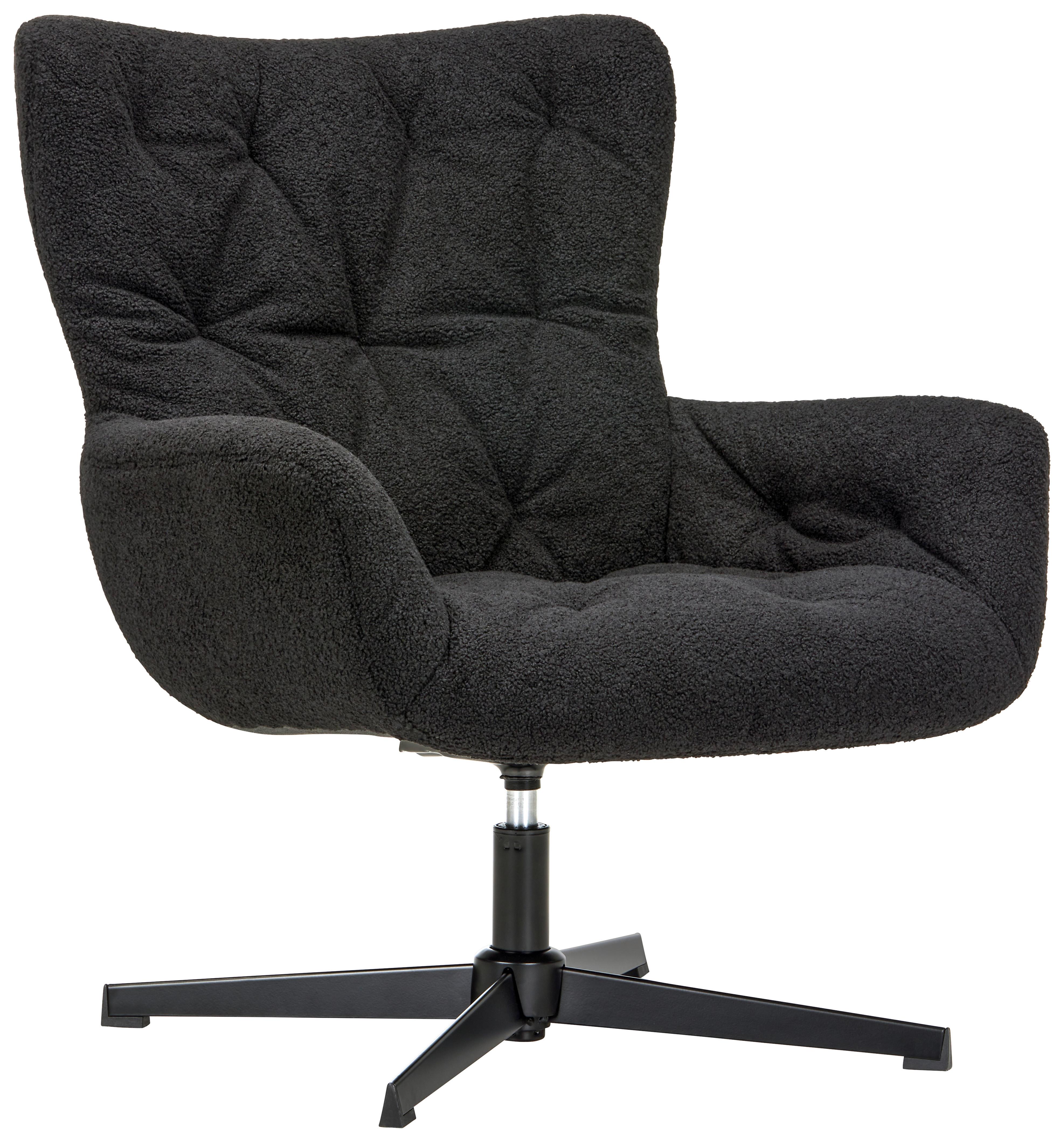 Vrtljivi Stol Lounge -Trend-, Črna - črna, Moderno, kovina/tekstil (85/89/77cm) - Premium Living