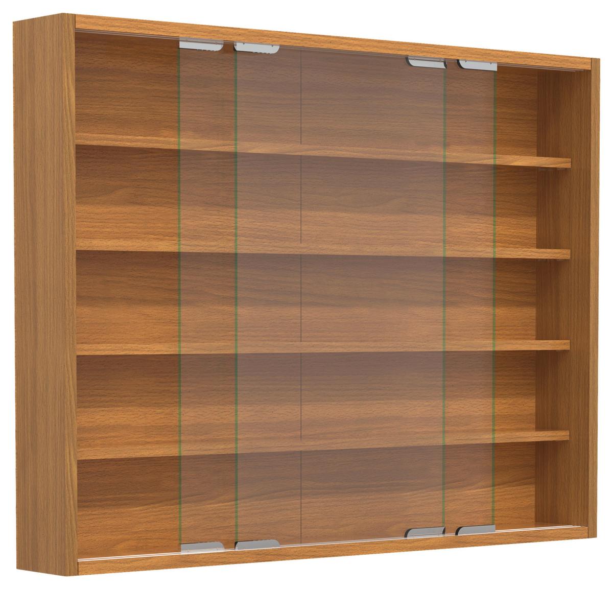 Viseča Vitrina Agisa L, Bukev - srebrne barve/barve bukve, Moderno, steklo/leseni material (77/60/10cm) - MID.YOU