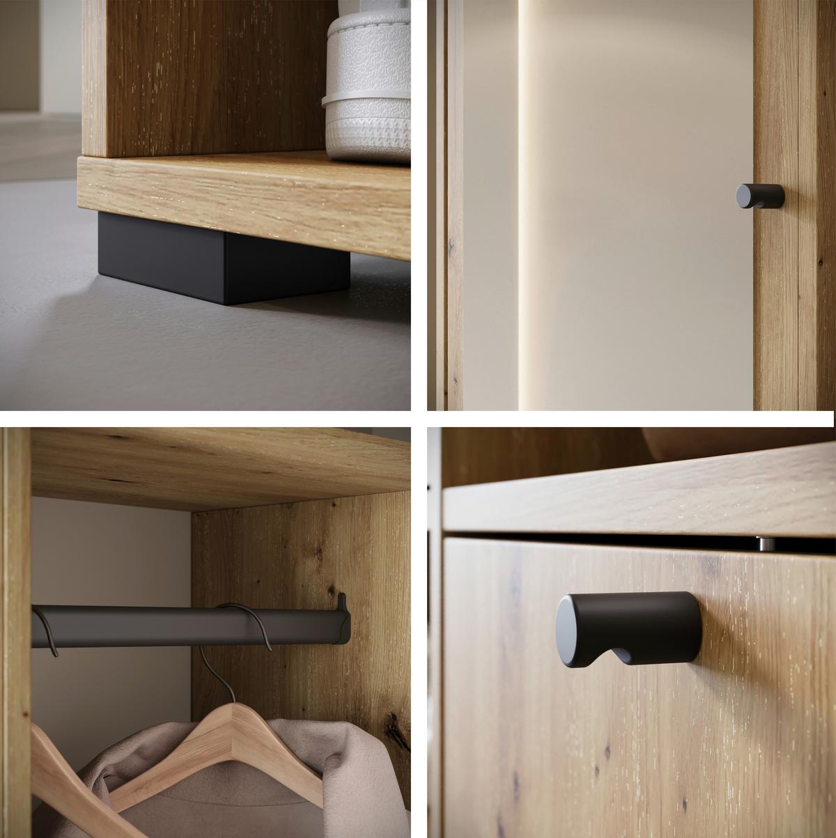 Garderobe Dino ca. 90x190 cm Eiche Artisan - Eiche Artisan, Trend, Holzwerkstoff (90/190/33cm) - MID.YOU