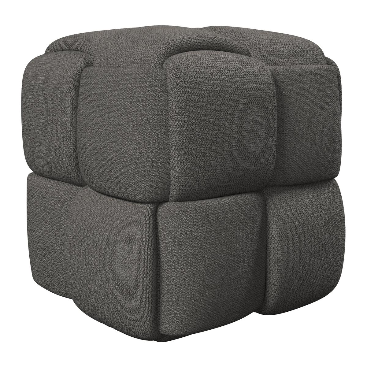Hocker Ella Dunkelgrau Bouclé - Dunkelgrau/Schwarz, MODERN, Holz/Kunststoff (45/45/45cm) - Bessagi Home