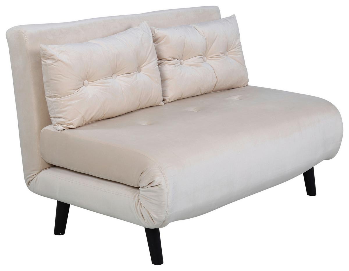 SCHLAFSOFA VICKY - Creme, Design, Textil/Metall (120/88/80cm) - Livetastic