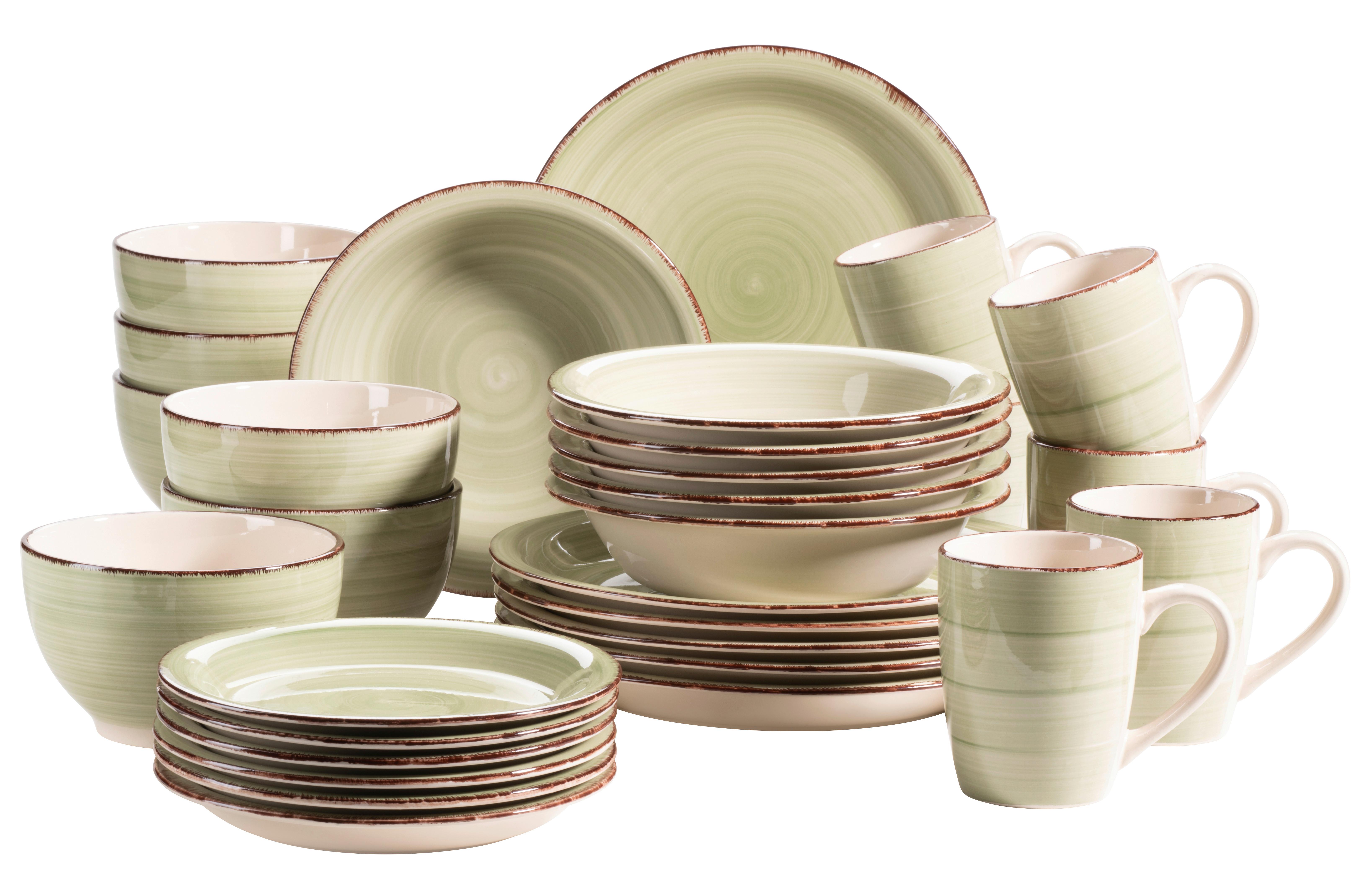 KOMBISERVICE 931616 OLIVGRÜN - Olivgrün, Basics, Keramik (60/32/32cm) - Mäser