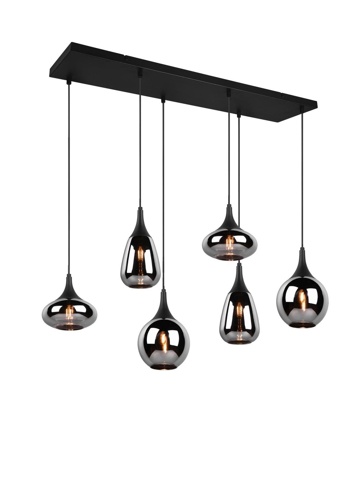 LAMPA WISZĄCA 317000632 LUMINA - czarny/kolor chromowy, Modern, metal/szkło (93,8/34,5/150cm) - Trio Leuchten