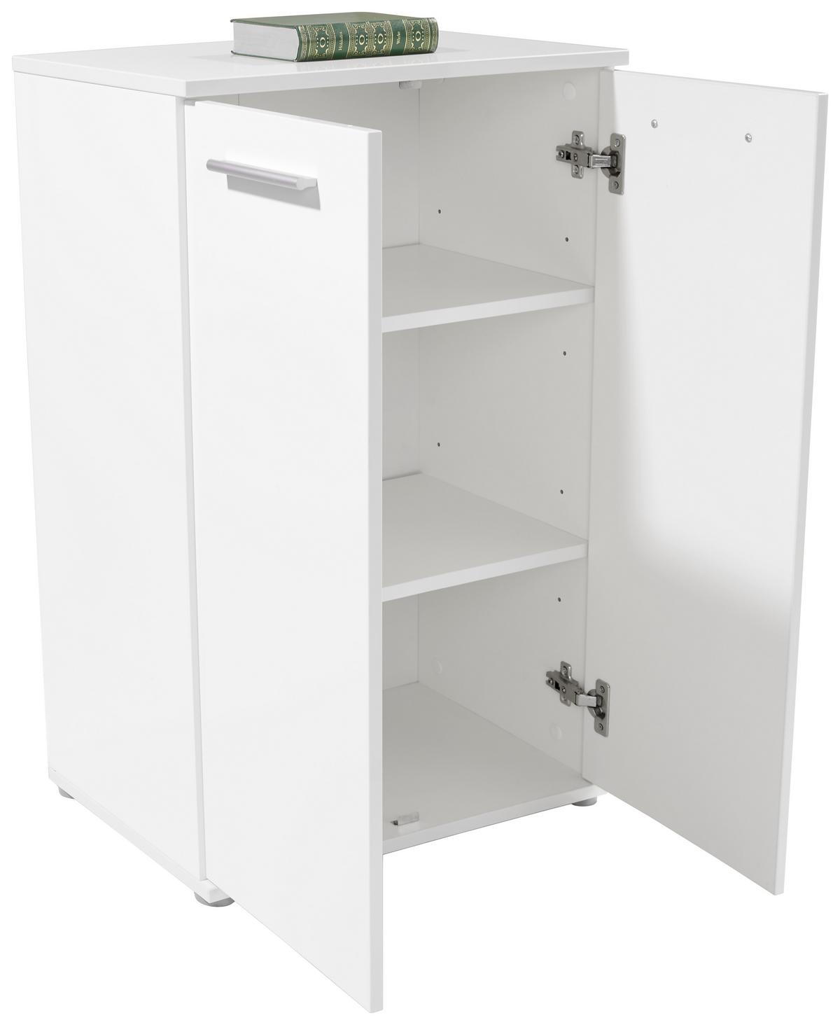 Komoda Christian New 1 - bijela/boje aluminija, Moderno, drvni materijal/plastika (60/85/35cm) - Modern Living