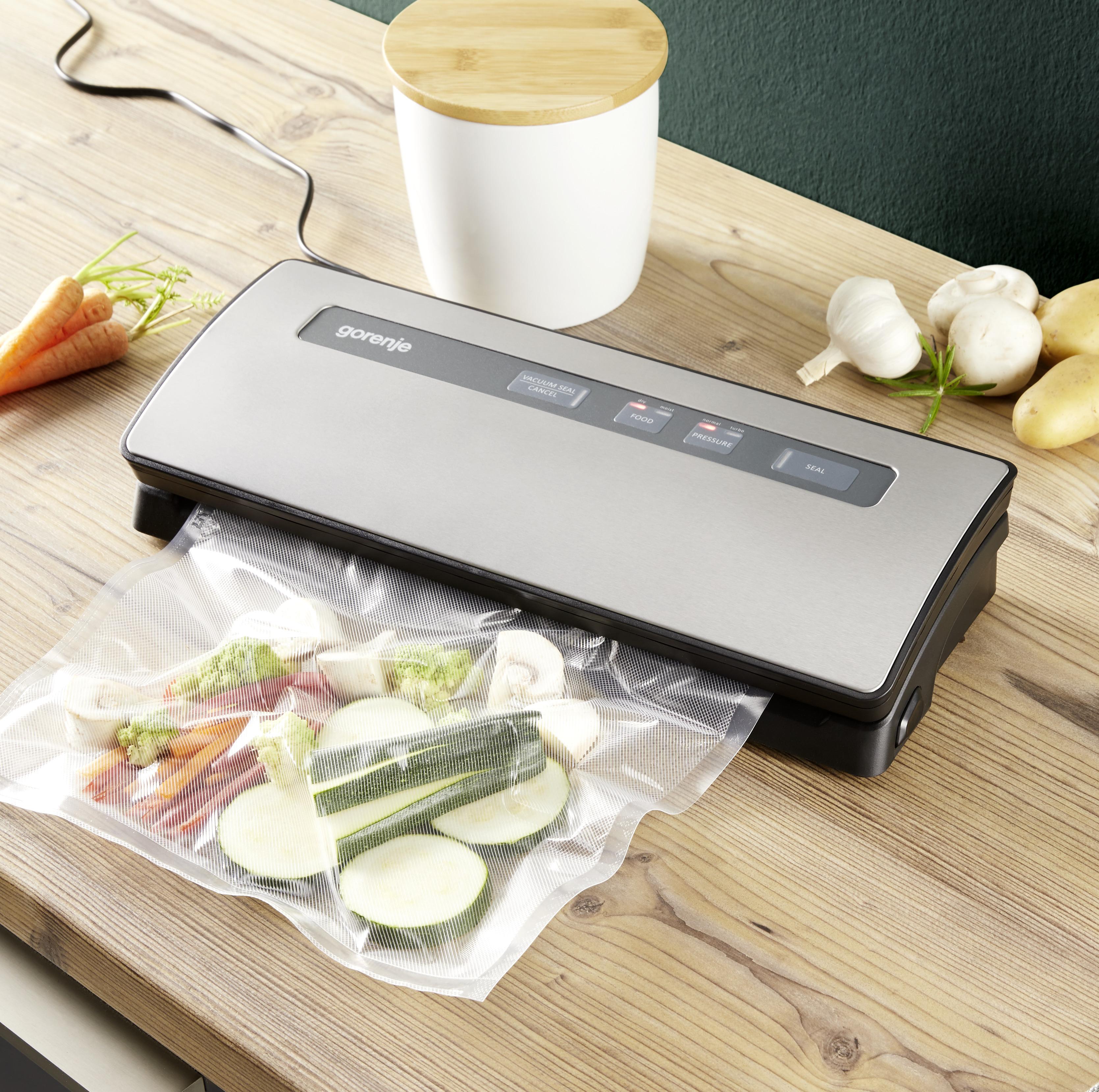 Vakuumiergerät Gorenje - Silberfarben/Schwarz, MODERN, Kunststoff/Metall (36,5/7,5/14cm) - Gorenje